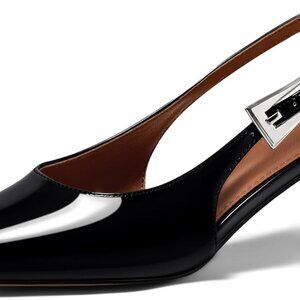 Women’s Faux Leather Kitten Low Heel Slingback Pumps Dress Shoes for Work Weddin